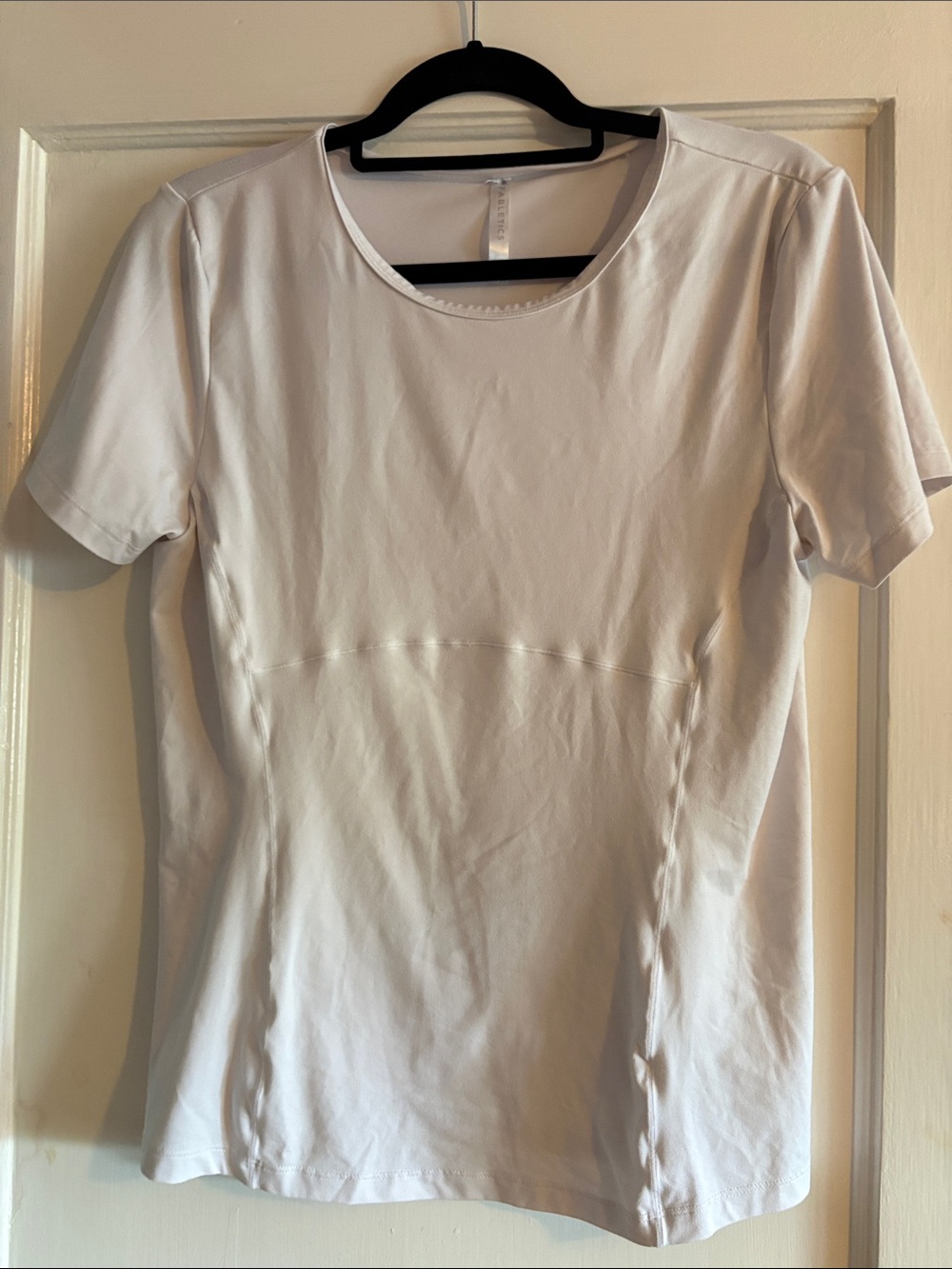 Fabletics White Short Sleeve Crewneck Performance Tee